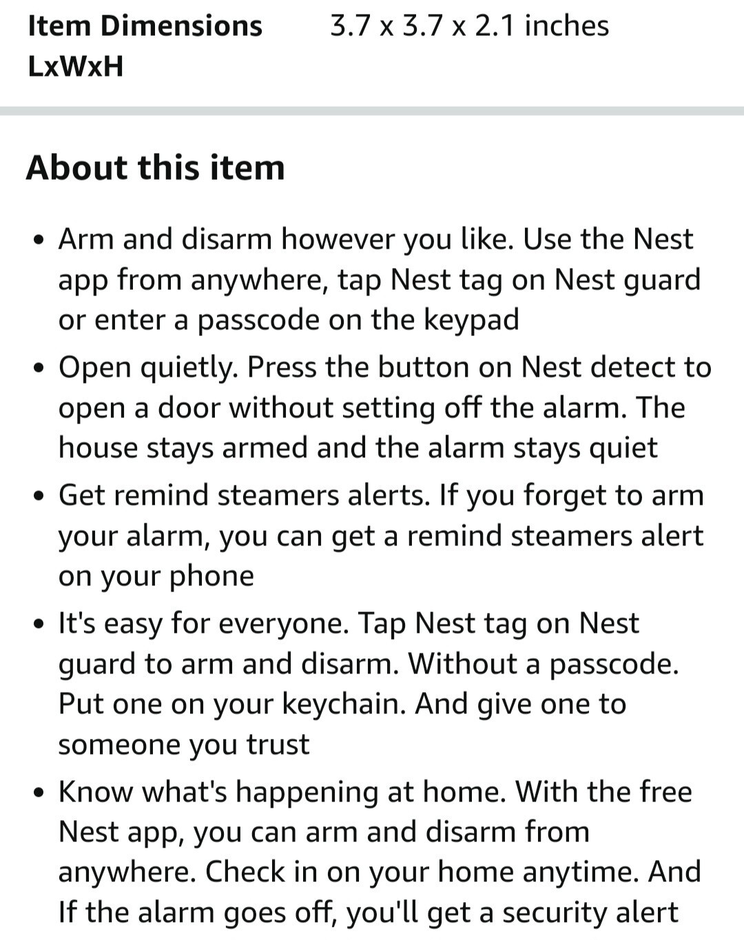 Google Nest Secure Alarm System H1500ES Starter Kit – White