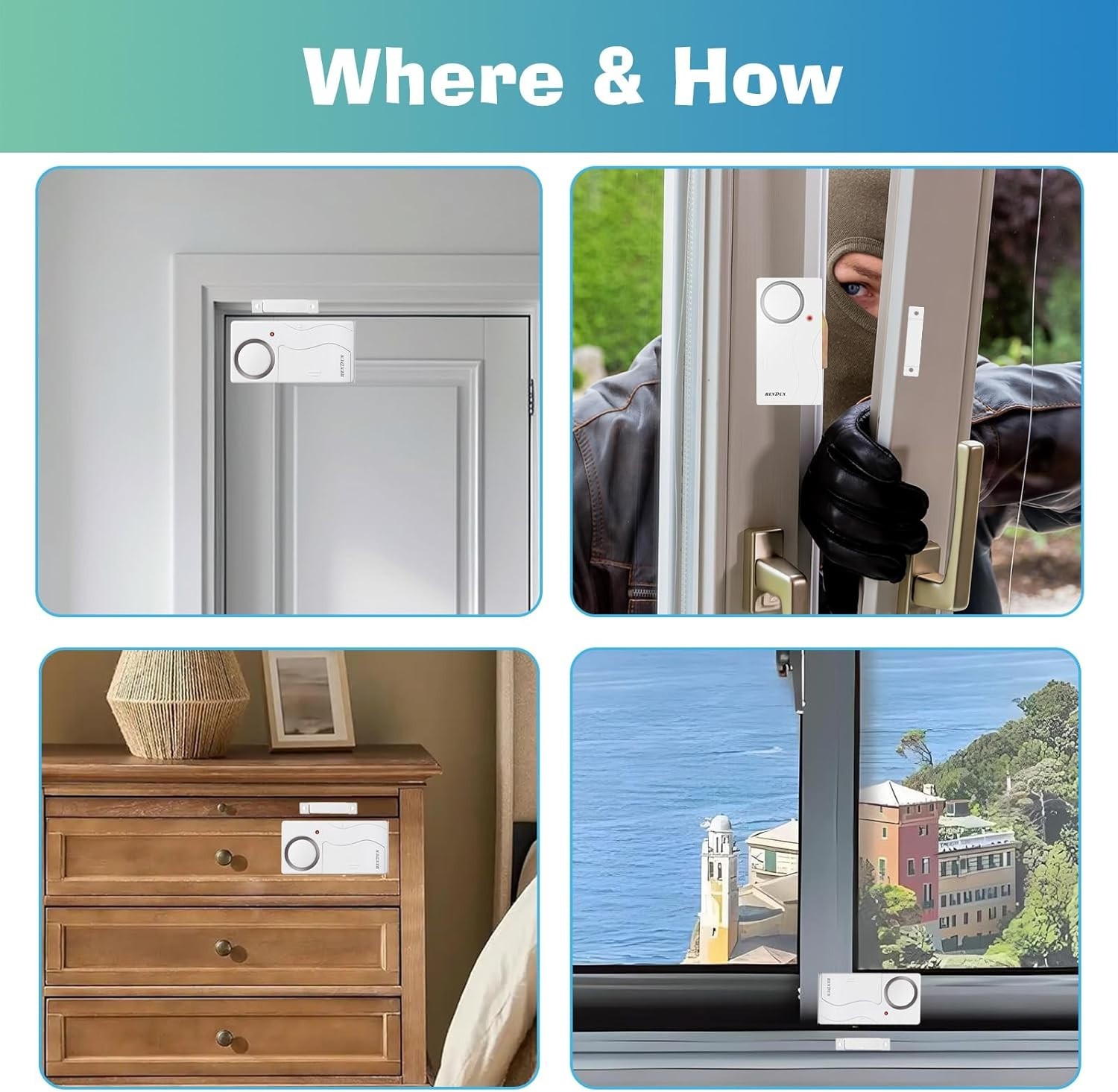 105dB Wireless Window & Door Alarm – Perfect for Child Safety & Alzheimer’s Care