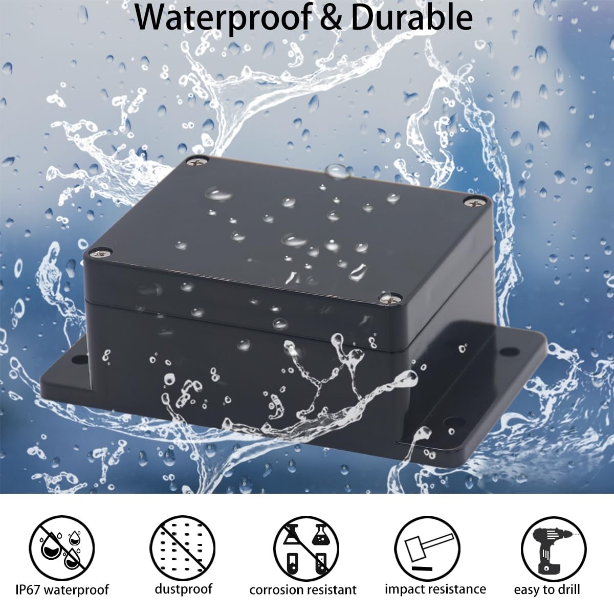 Project Box ABS Plastic Black Electrical Boxes IP65 6.2″x3.5″x2.4″,