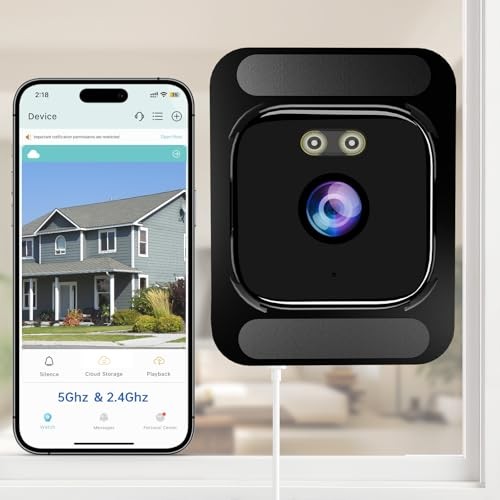 Window Camera for Home Security: 2.4GHz&5GHz WiFi 4K Indoor Camera with Color