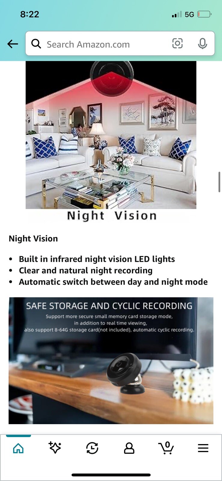 Home Security Camera Wireless,1MP Mini Small HD WiF for indoor/outdoor
