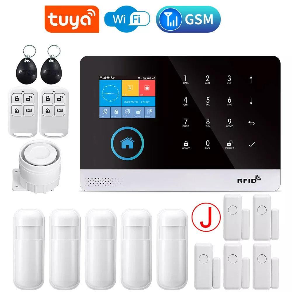2.4G Wifi / 4G GSM Smart Home Wireless Siren Tuya Security Alarm System Camera