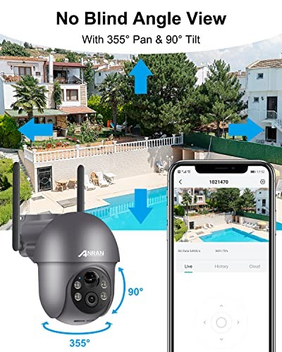 5MP Security Cameras Wireless Outdoor, Solar Camera Wireless with 5MP-Gray