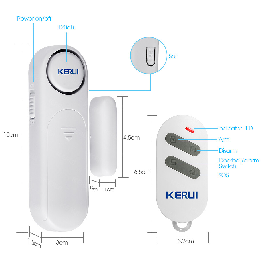 Wireless Remote Control Magnetic Sensor Door Window Home Security Burglar Alarm