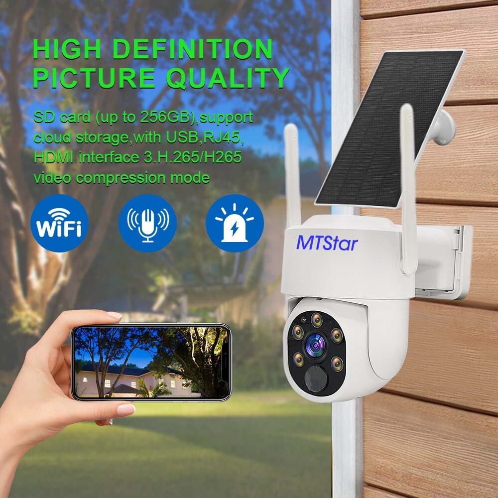 Solar Panel Wireless HD 4MP IP PRO Smart WiFi Camera Kit With 10-inch Monitor
