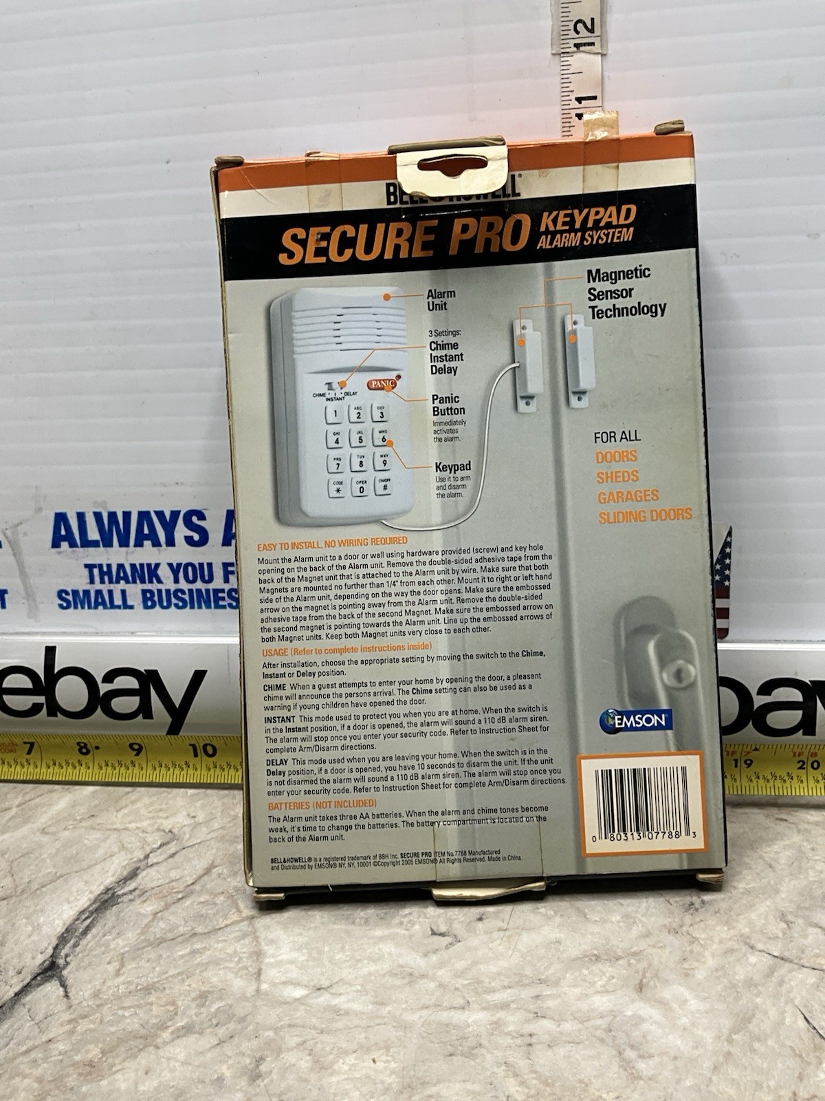 Vintage Bell Howell Secure Pro Keypad 110 Alarm System Panic Button Loud 7788 Ne