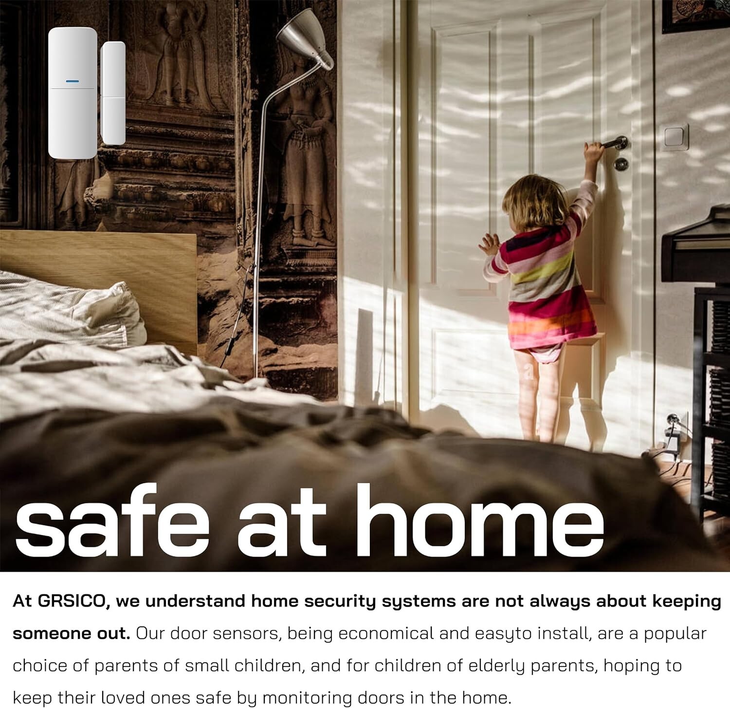 Home Alarm System 5-Piece kit, Door Window Sensors WiFi Alarm System for Kids