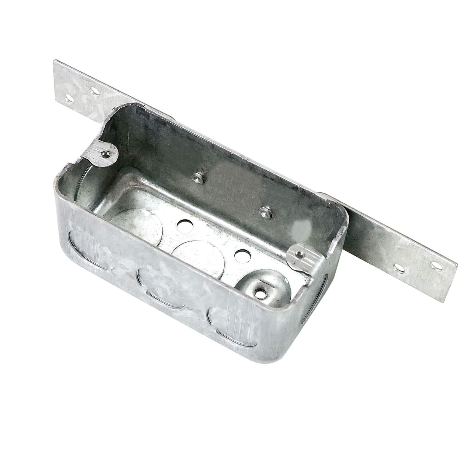 Qlvily 8 Packs 4 x 2 Inch Metal Electrical Box with Bracket, 1/2 Silver