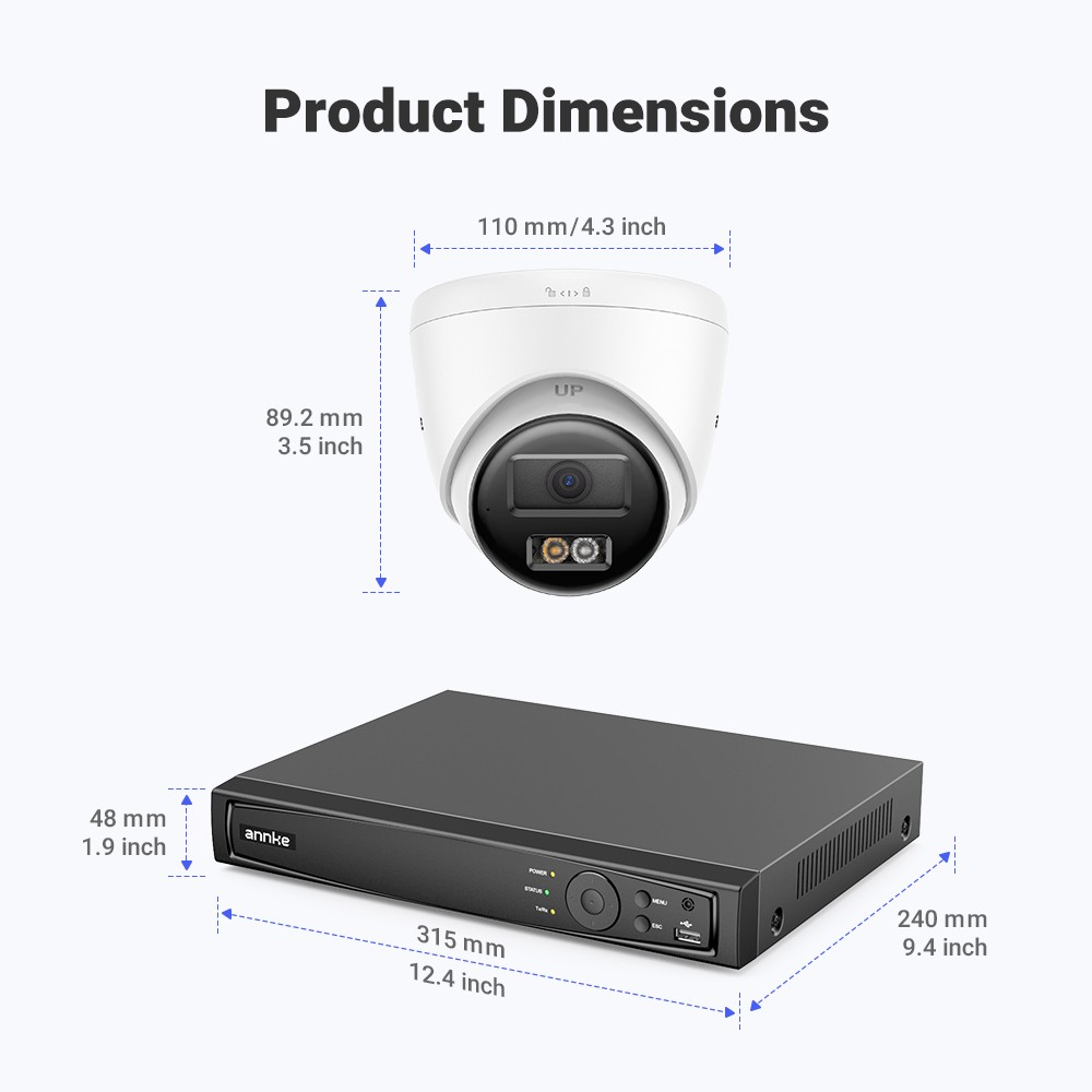 ANNKE 4K 8CH NVR 5MP POE Security IP Camera System Audio Recording Outdoor CCTV