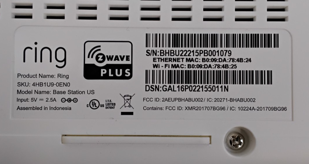 Ring Alarm Home Security Base Station US (Unit Only w/cord) Tested #Z5263