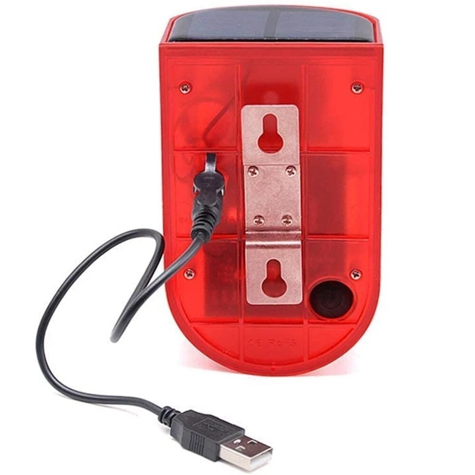 Solar Alarm LED Light Solar Strobe Light Wireless Motion Sensor Detector Outdoor