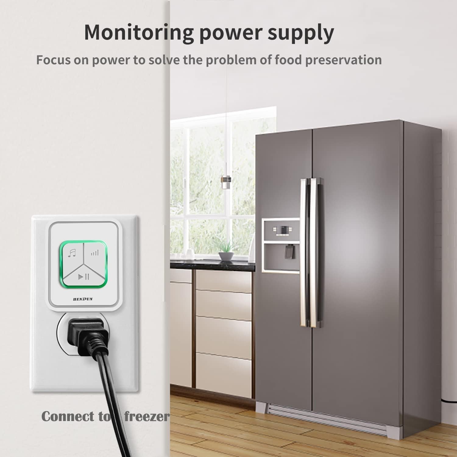Upgraded 108 Db Power Outage Alarm with Tri-Color LED for Freezer & CPAP Safety