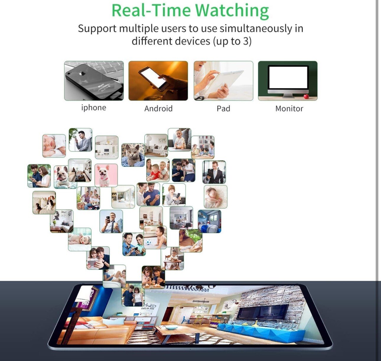 Wireless WiFi Security Camera System (4Pcs), 1080P with 10.1 inches Touch screen