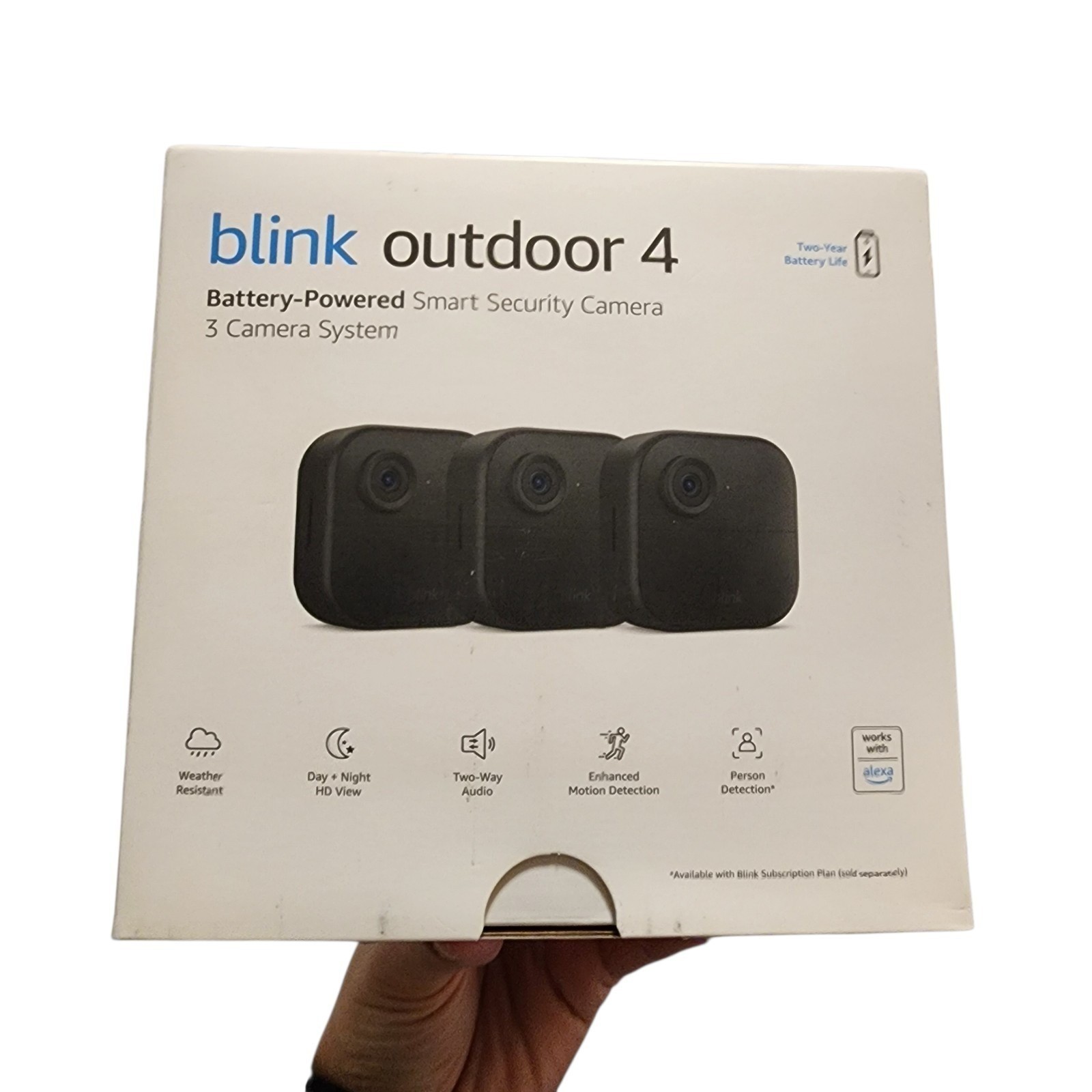 Blink Outdoor 4 Security Camera 3-Pack Doorbell Sync Module Black Home Security