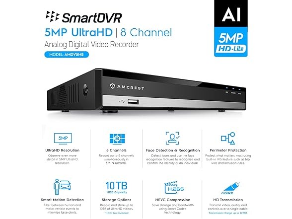 Amcrest 5MP UltraHD 8 Channel DVR