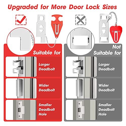 Door Stop Alarm & Portable Security Door Lock Set for Travel Hotel Room Home
