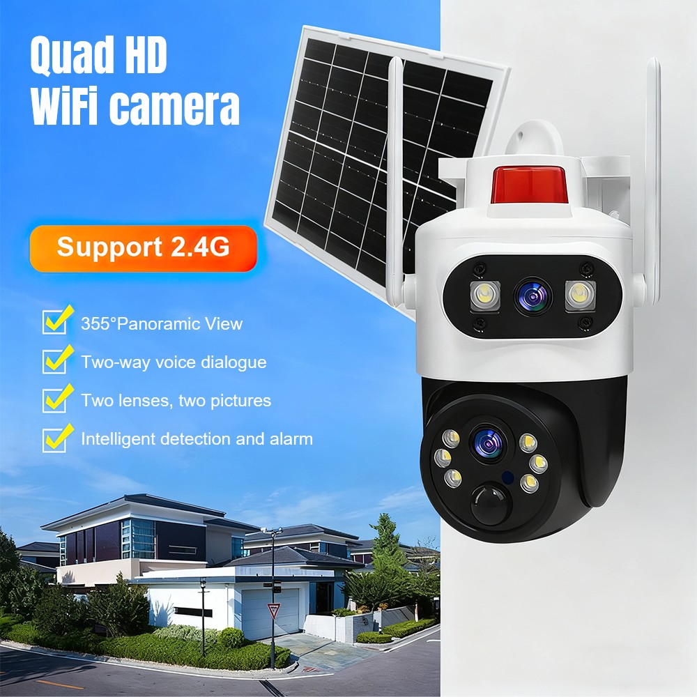 4 Camara De Seguridad Solar Inalambricas Para Exterior Con Vision Nocturna Audio