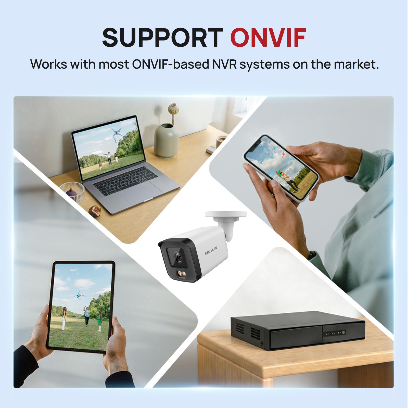 VIKYLIN SmartFind 8POE 8CH NVR System Smart Color+IR Light MIC 5MP IP Camera Lot