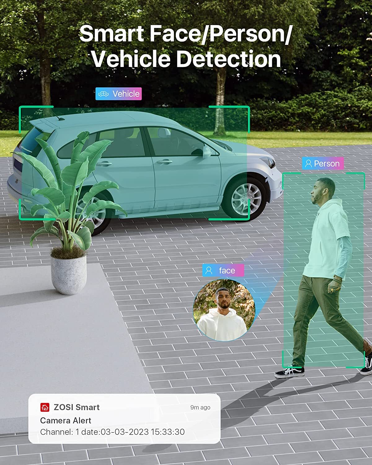 ZOSI 4K 8CH PoE Security PTZ Camera System AI Color Night Vision Two-Way Audio
