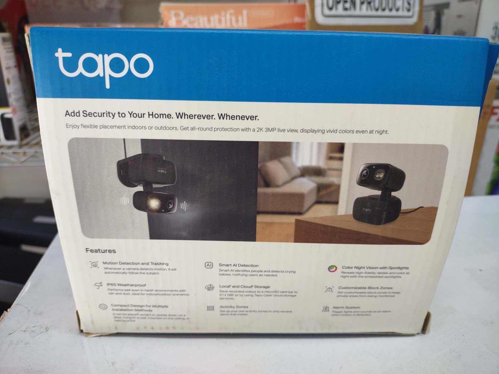 TP-Link Tapo C217 2K Pan/Tilt Wi-Fi Camera, Color Night Vision, IP65, Alexa