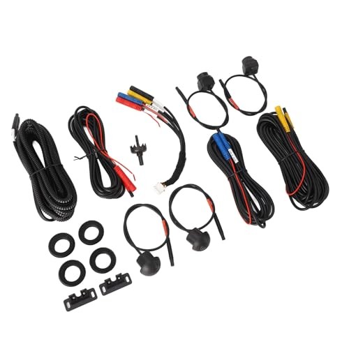 360 Car Camera, Panoramic Surround View Camera System Front Rear 1080P, Black