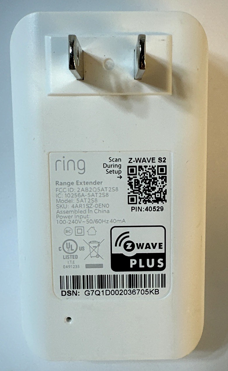 Ring Alarm – Range Extender – Z Wave Plus 2nd Gen (5AT2S8)