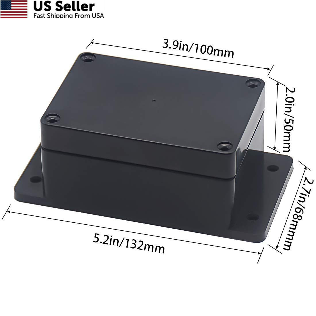 Zulkit Junction Box ABS Plastic 3.94″ x 2.68″ x 1.97″(Pack of 2), Black