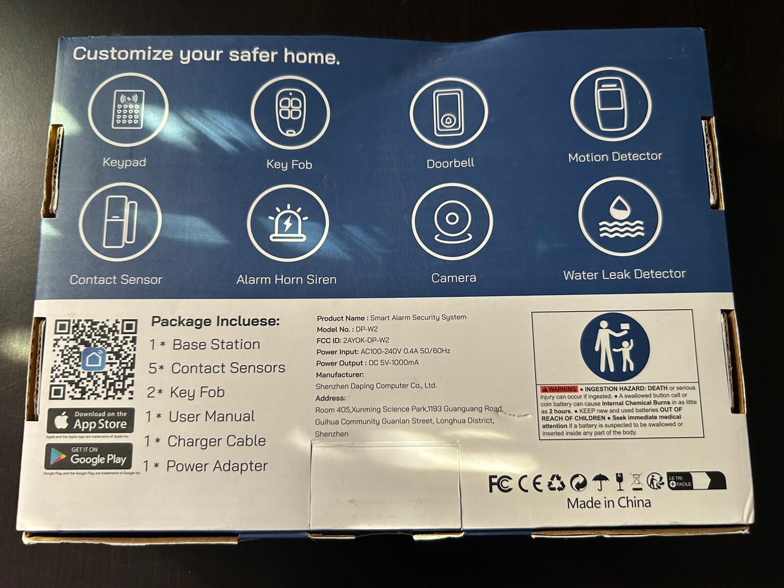tolviviov Wireless Home Security 8 Piece Set Alarm Security System Smart App