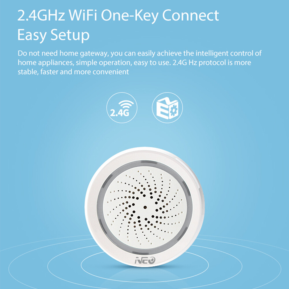 NEO Smart Wifi Siren Alarm Sensor Security System Tuya Voice Control D6P9