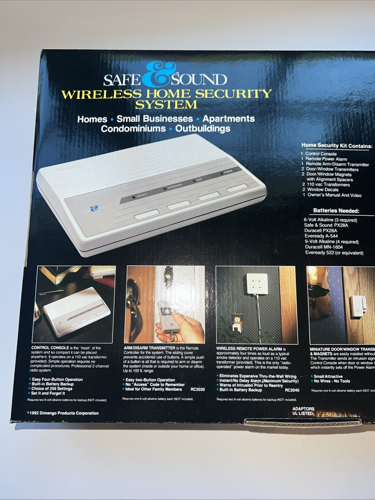 Vintage Dimango Safe and Sound Wireless Home Security System RC2000