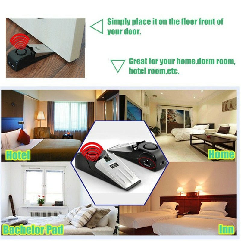 3 Pack Door Stop Alarm Wireless Door Stopper Alert for Home Travel Security Safe