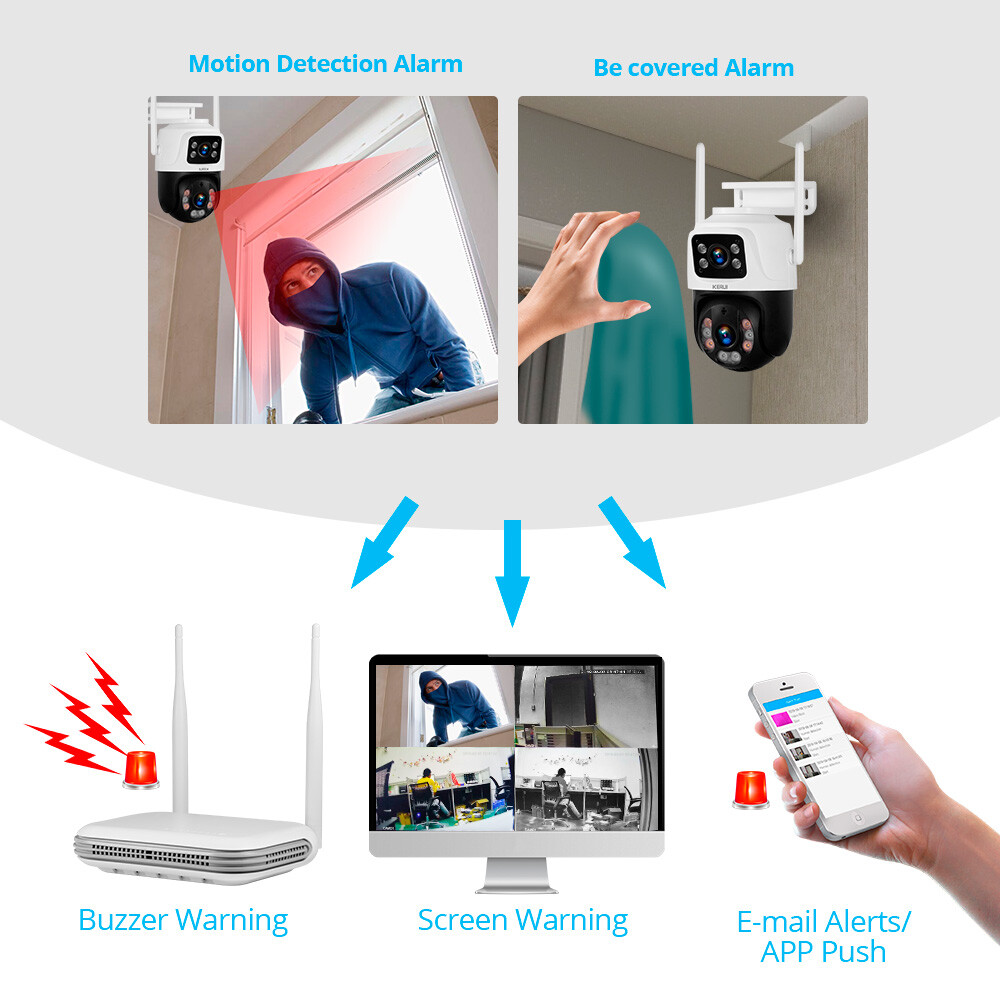 KERUI Security Camera System Outdoor Wireless Audio Wi-Fi Home CCTV 6MP 8CH NVR