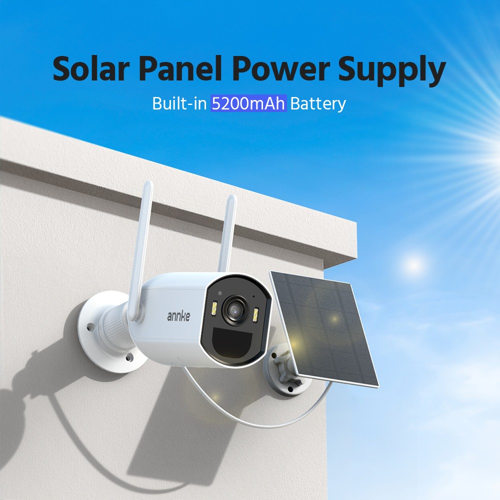 ANNKE 4MP Wireless Solar Powered Security Camera System 12” 10CH NVR 2 Way Audio