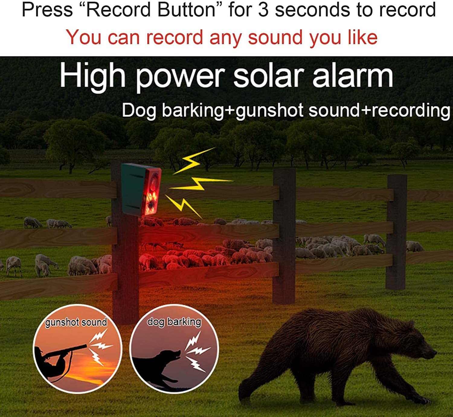 Solar Motion Detector Alarm Light,130db Sound Warning Security Strobe Siren L…