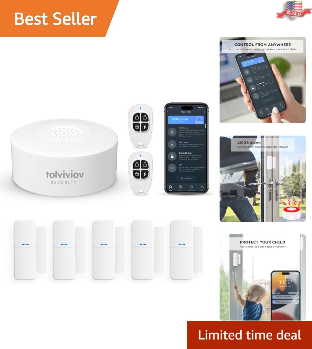Affordable 8-Piece WiFi Security Kit – Motion Detection with Smartphone Control