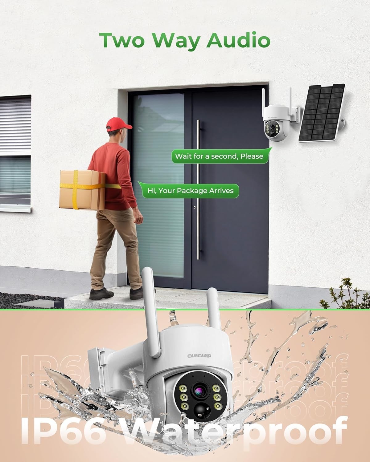 Wireless Solar Security Camera Outdoor for SC43 Solar Powered Home Camera System