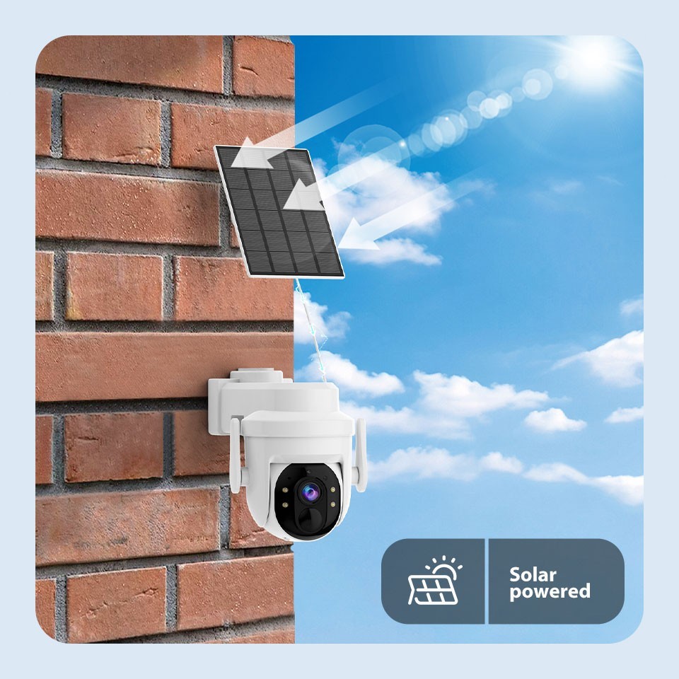 Solar Battery Security Camera System WiFi Outdoor Pan/Tilt Smart Home Security