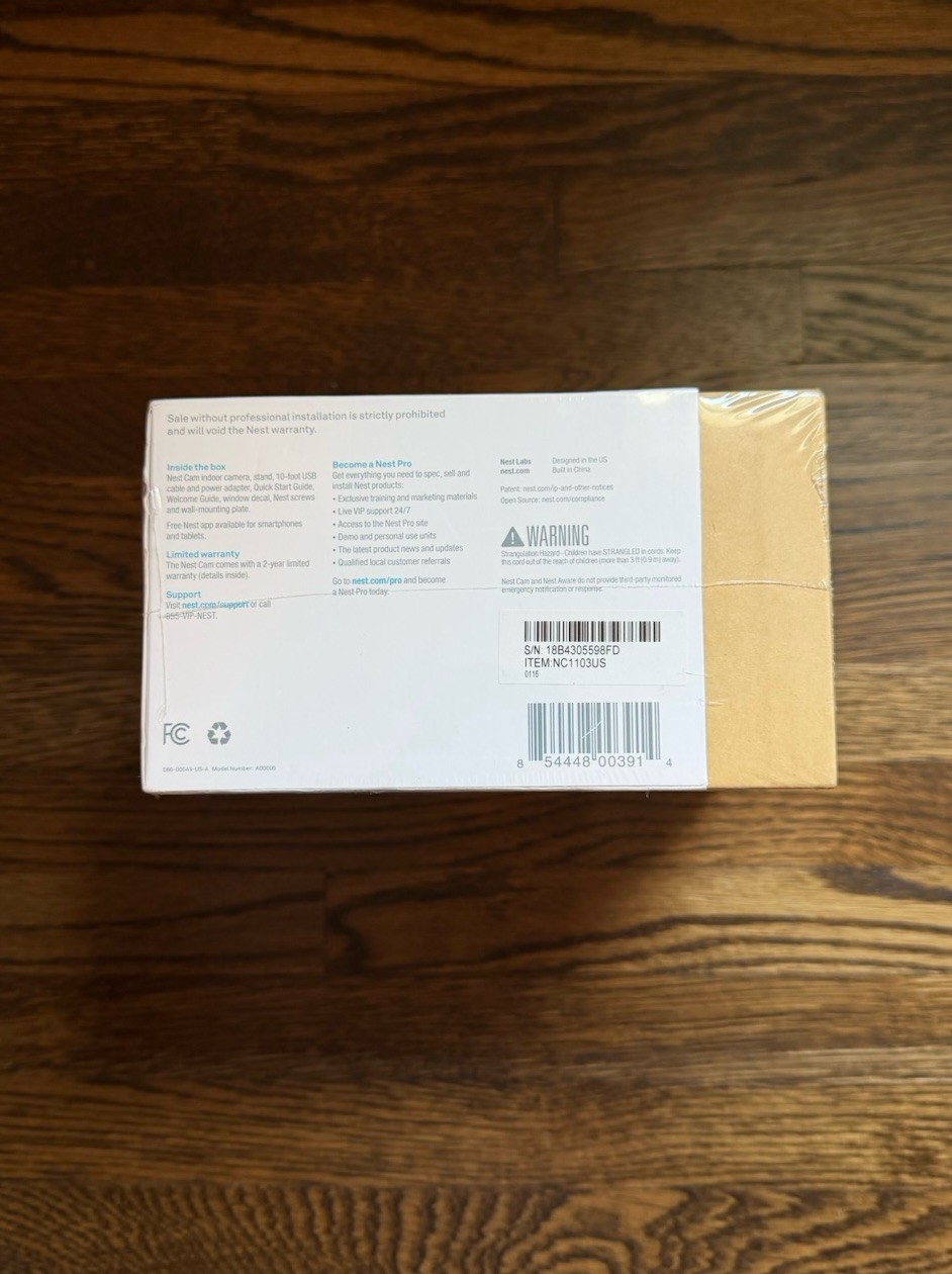 Google Nest Pro Indoor Security Camera (NC1103US)(A0005) Black – Sealed