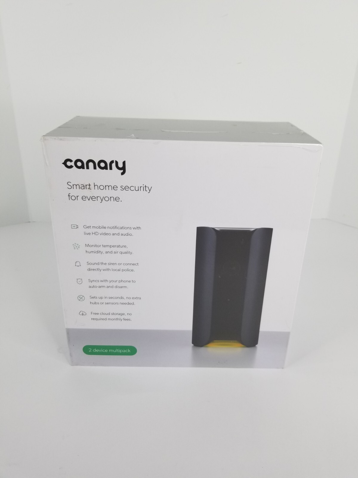 Canary Smart Home Security Cameras 2-Pack Multipack Black HD Wi-Fi