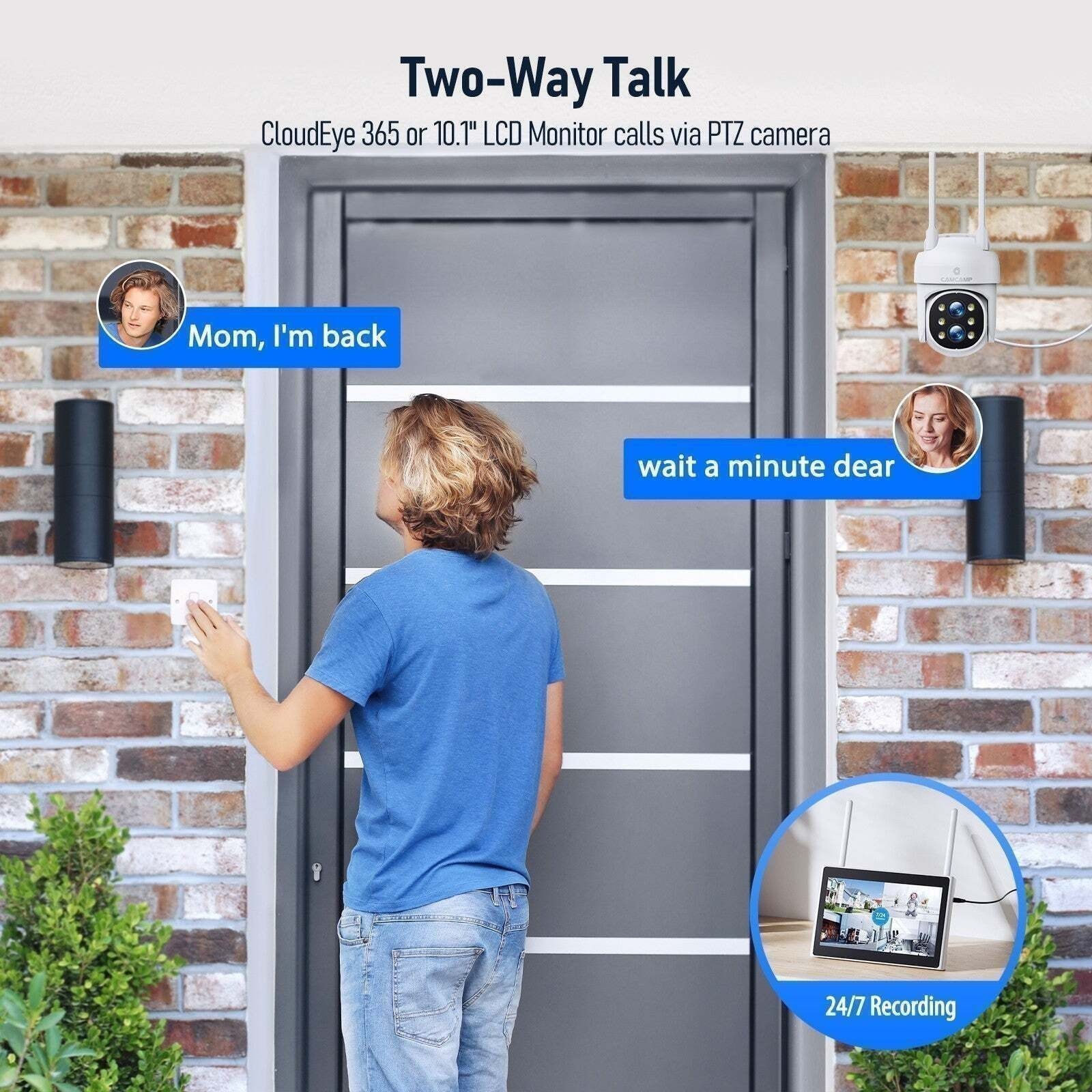 4MP 10CH NVR Full Color Night Vision Motion Detection PTZ WiFi Security Cameras