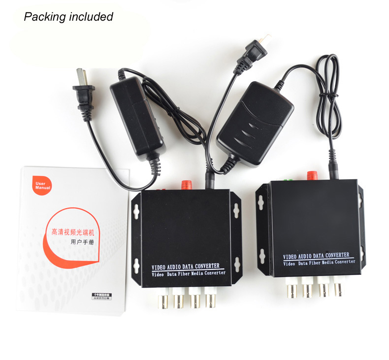 4 Channel Video Fiber Optical Converter RS485 Camera Surveillance CCTV 1 Pair