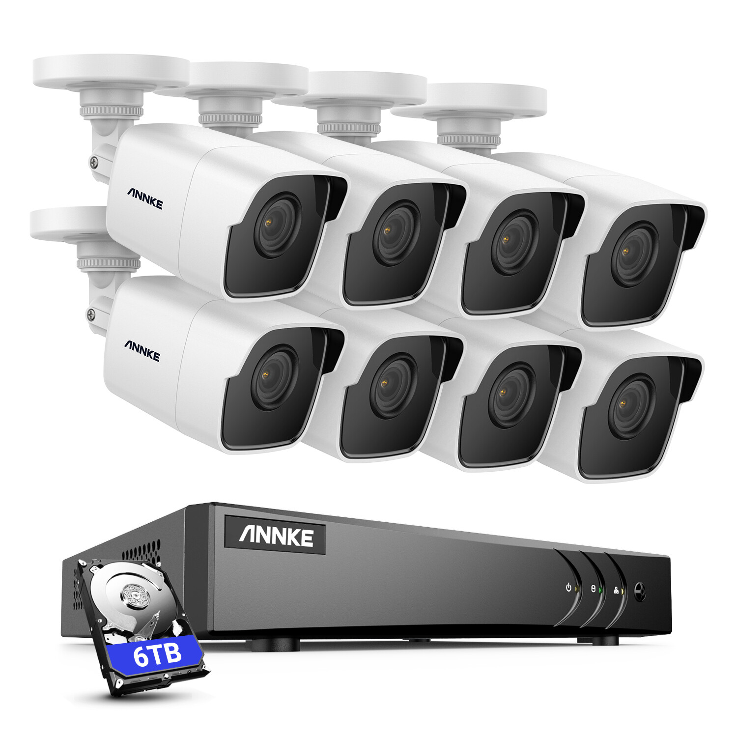 ANNKE 3K Lite 8CH DVR 5MP Video CCTV Security Camera System AI Detection H.265+