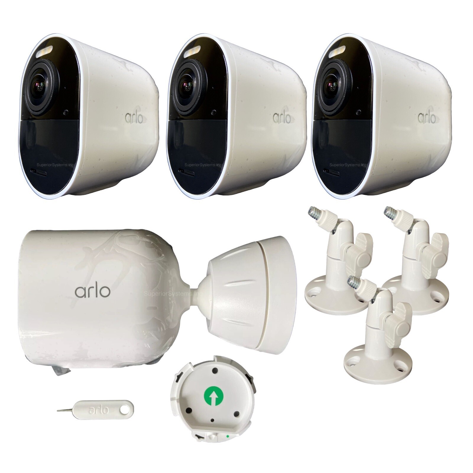 Arlo Ultra 2 4K Wireless 4 Camera Spotlight Security System with SmartHub White