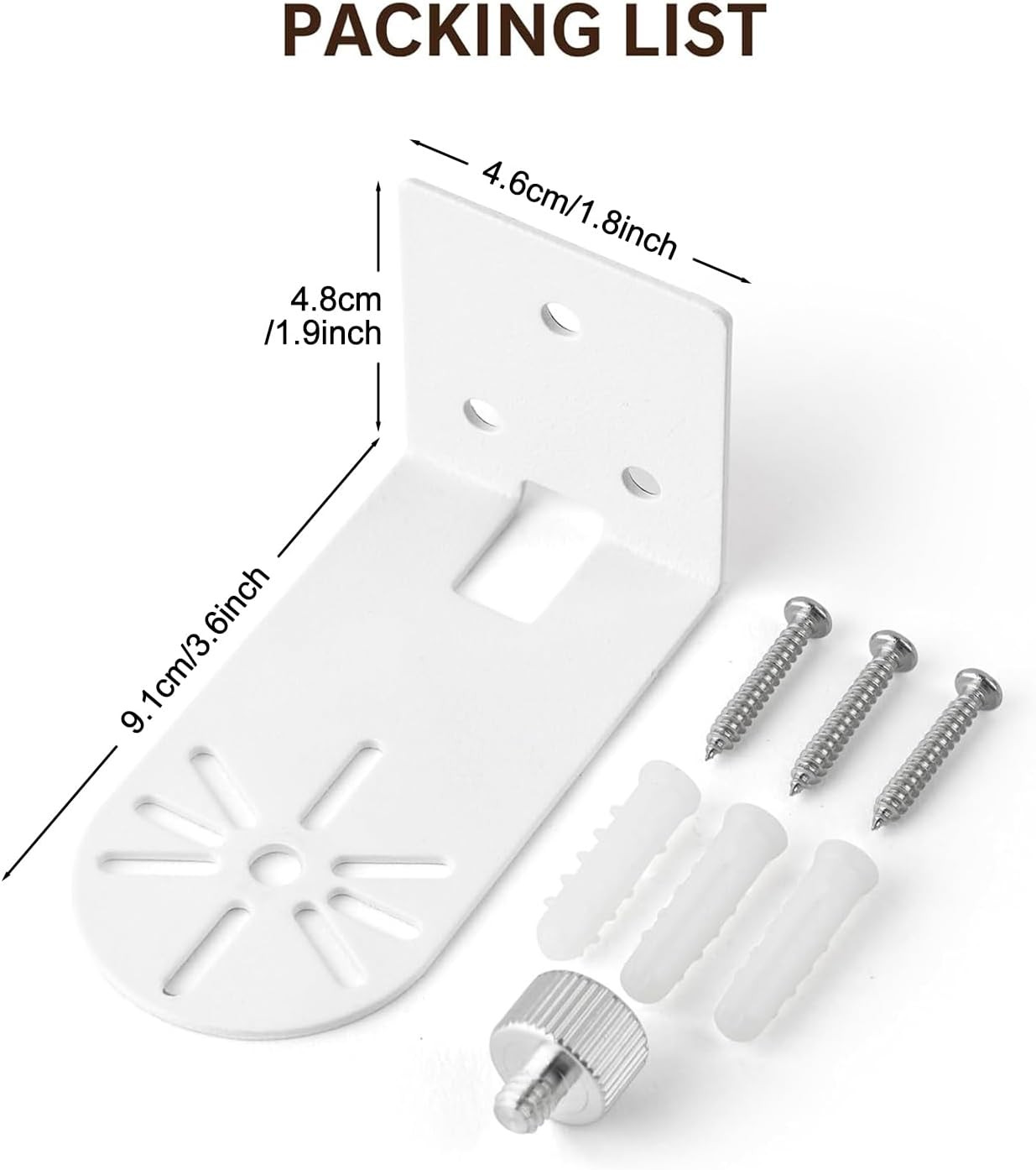 Metal Wall Mount for Myq Smart Garage Security Camera, No Drill White