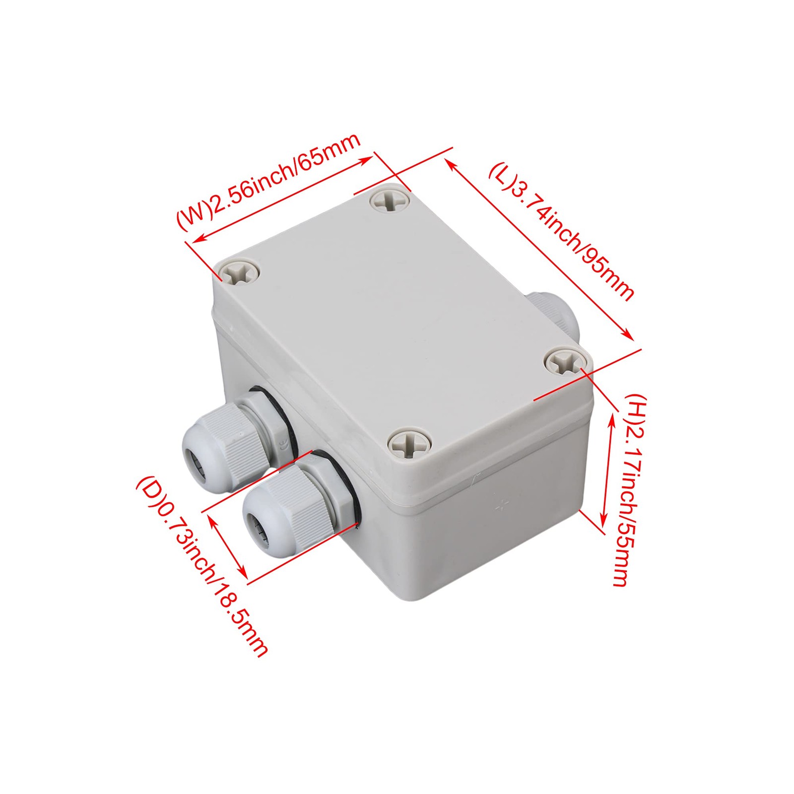 RDEXP White Gray Plastic Waterproof 6 Position 3.74×2.55×2.16″, white
