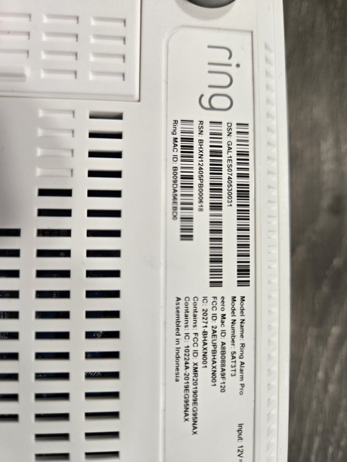 Ring Alarm Pro Base Station 5AT3T3 Factory Reset, 2nd Generation