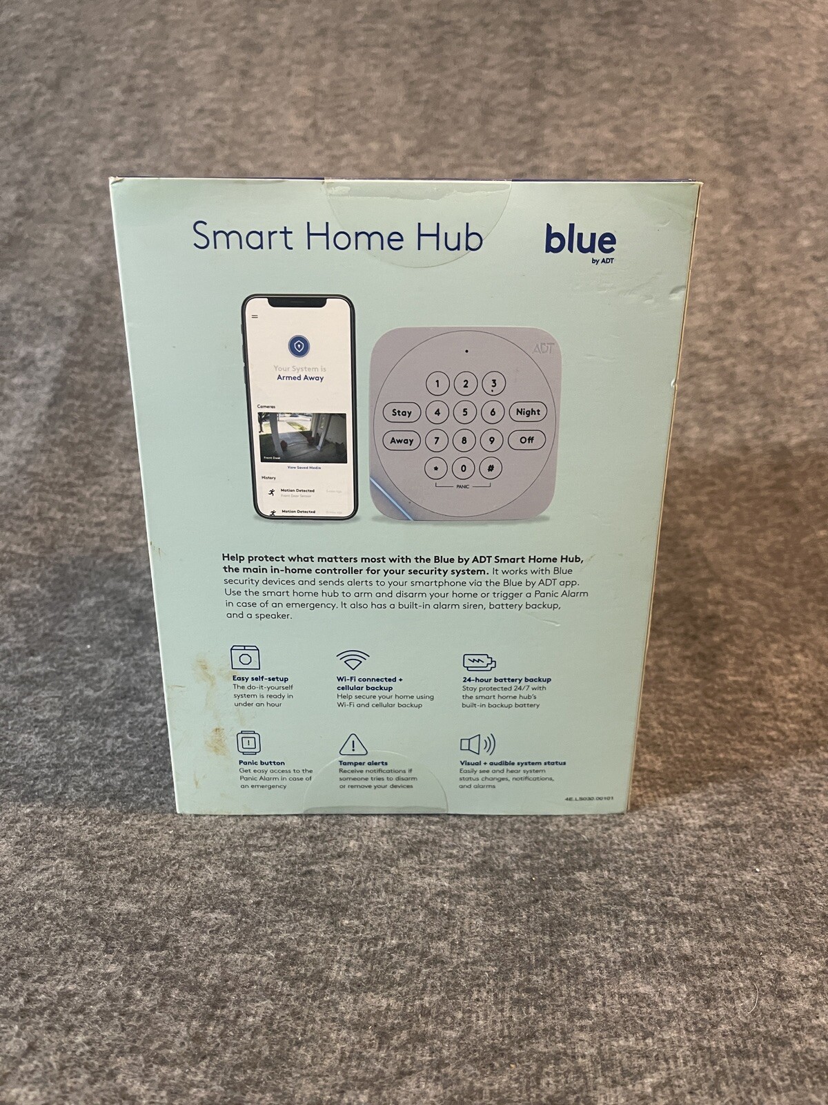 NIB Blue By ADT Smart Home Hub S40LR0-01 Pearl Gray