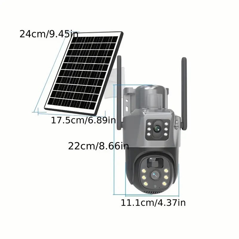 WIFI 4MP Wireless Solar Camera Home Outdoor Night Vision Security Surveillance