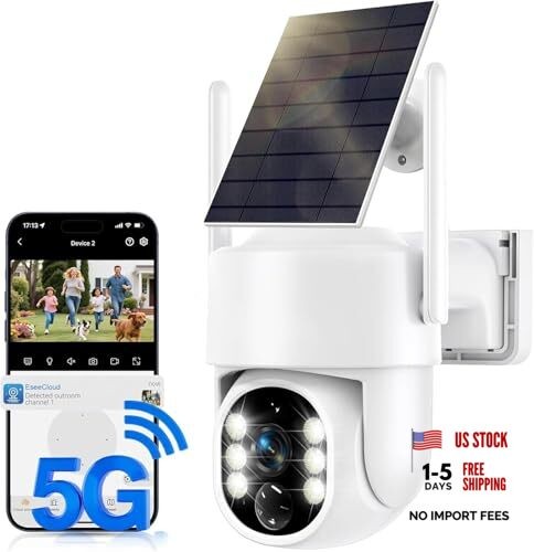 Solar Security Cameras Wireless Outdoor, 5G/2.4GHz WiFi Outdoor 5G&2.4G-1PACK