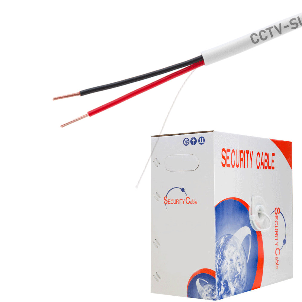 500FT 18/2 AWG Solid Alarm Wire Cable CCA Unshielded White for Security System